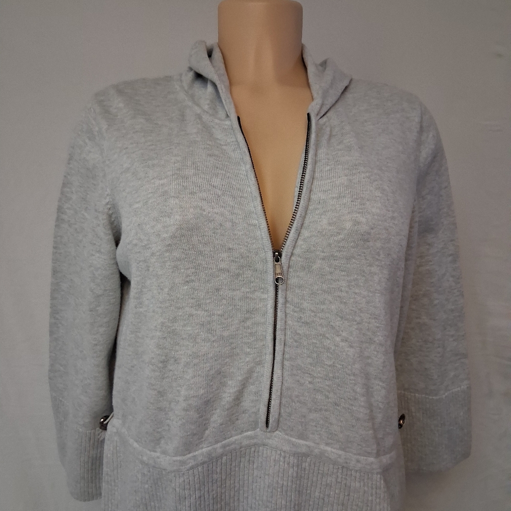 WinterSilks Light Gray Knit Top Size M - Picture 6 of 17